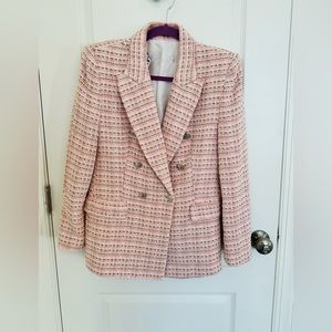 Zara Blazer Pink Tweed